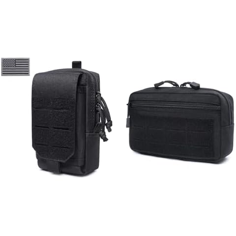 Tactical Molle EDC Phone Pouch & Tactical Molle Horizontal Admin Pouch Cover