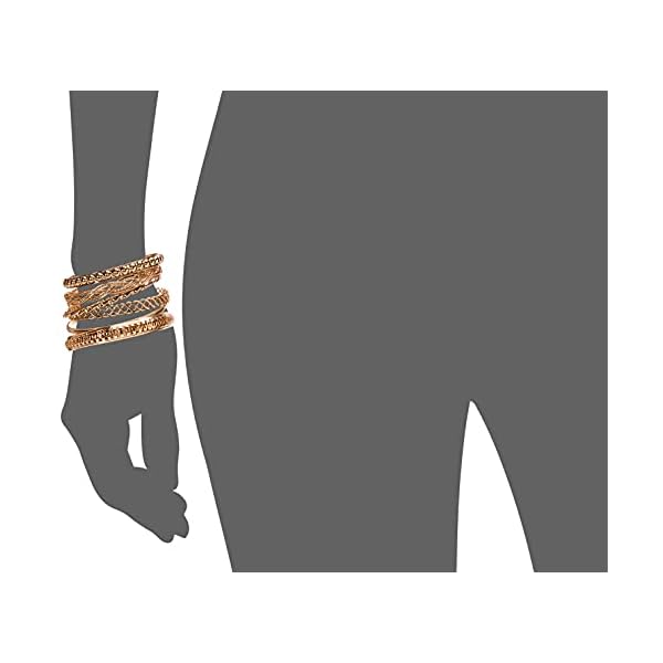 GUESS "Basic" Gold 7 Piece Mixed Bangle Bracelet