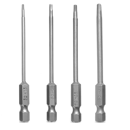 SKZIRI Hex Bit Set 4in1, Allen Wrench Drill Bit Set 1/4' Hex Shank 3' Long Screwdrivers Bit for RC Repair Electric Screwgun/Power Drill RC Hobby Tool Kit