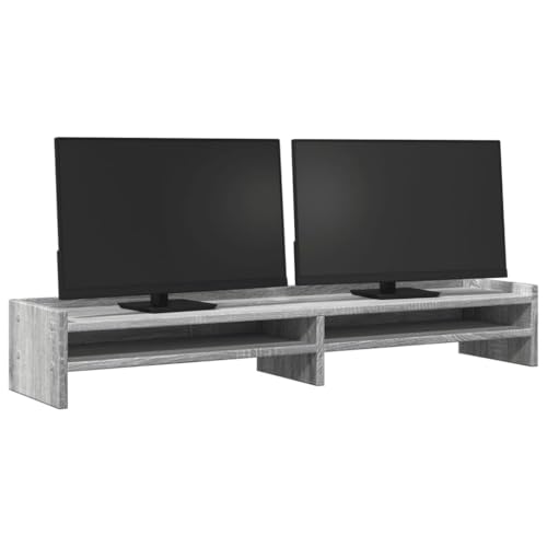 Support de moniteur gris Sonoma double écran 100x24x16 cm