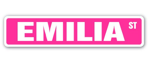 Emilia Street Sign Childrens Name Room Sign | Indoor/Outdoor | 18" Wide