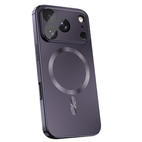 Coque iPhone 17 violette en finition plaquée de luxe avec verre caméra intégré