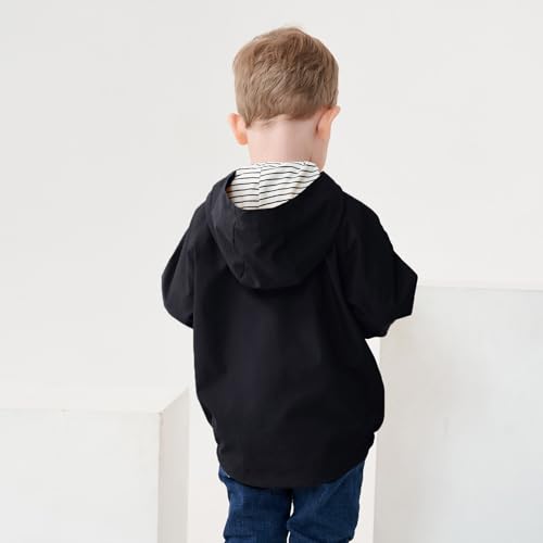 Volunboy Toddler Boys Windbreaker Casual Outerwear Kids Lightweight Zip Hooded Jacket Baby Cute Dust Coat
