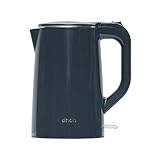 dhdh Stainless Steel Electric Kettle, 1.7 Liters, Cordless with 1500W 5 min Quiet Boil, Overheat Protection, Auto Shut-Off, Dark Blue