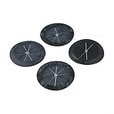 Round PVC Desk Cable Hole Cover, 53mm Diameter Wire Grommet for Cable Management, 7-Color Decorative Table Line Hole Cover (4-Pack)(Black 53MM)