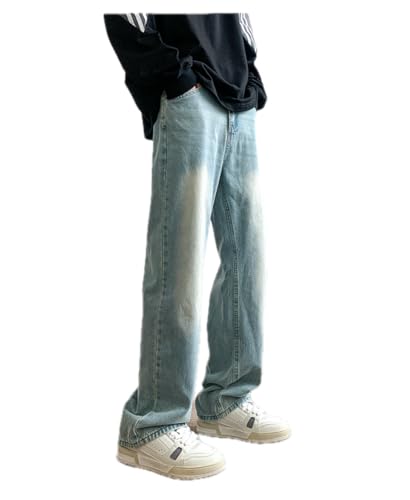 Jeans Pants Trousers Denim Spring Summer Retro Simple Versatile Men's Loose Straight Casual