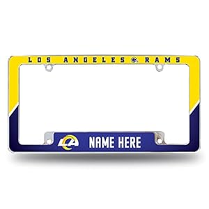 Rico Industries NFL Football Los Angeles Rams Personalized/Custom 12″ x 6″ Chrome All Over Automotive License Plate Frame for Car/Truck/SUV