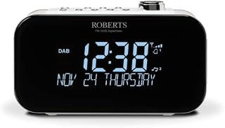 Roberts Ortus 3 DAB/DAB+/FM Alarm Clock Radio - White - USB Smartphone Charging