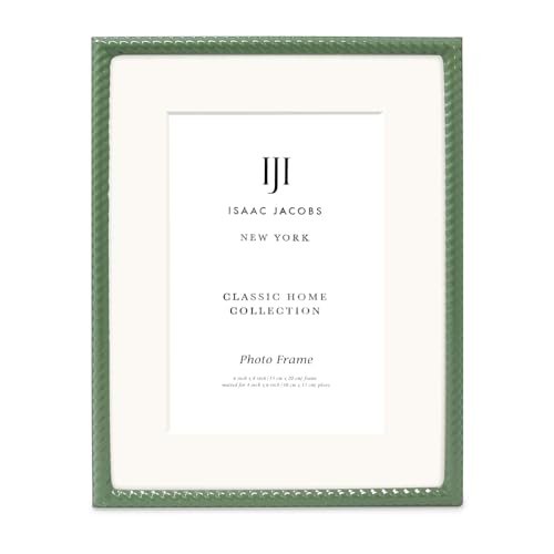 Isaac Jacobs 6x8 (Matted 4x6) Green Metal Rope Border Picture Frame, Horizontal & Vertical for Tabletop and Wall Display, Home Decor, Metal Frame (6x8 (Matted 4x6), Green) - Image 3