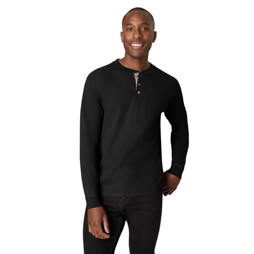 Hanes T Beefyt Henley, Men's Cotton Long Sleeve Shirts