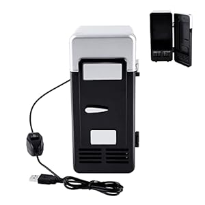 Mini draagbare compacte koelkast LED, energiezuinig, USB-koelkast Drinkt drank, koelkasten voor huidverzorging, drank, voedsel(zwart)