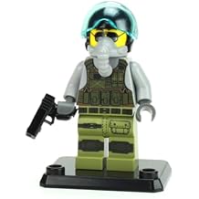 Battle Brick 1.6 Inches Tall Collectible Air Force Fighter Pilot Custom Minifigure | Genuine Minifig Printed in the USA | Great Gift for Ages 10+ to Adult AFOL