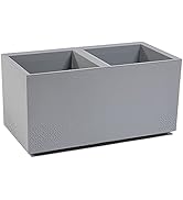 Ondis24 Pflanzkübel Caro Beton Optik Blumenkübel mit Rollen aus Kunststoff 100% Recycled (80cm, H...