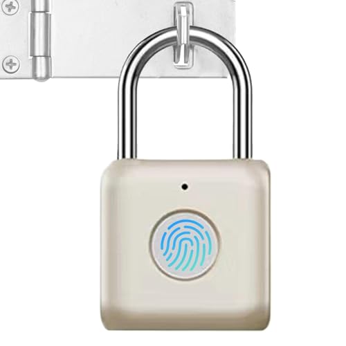 Candado resistente al agua, bloqueo inteligente de dactilares - Candado con huella digital sin llave | Candado inteligente con soporte de carga USB para gimnasio, estantería, mochila, bicicleta