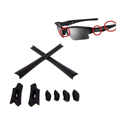 GALAXYLENSE Galaxy Replacement Compatible Nose Pads & Earsocks Rubber Kits For Oakley Flak Jacket XLJ Black Cover