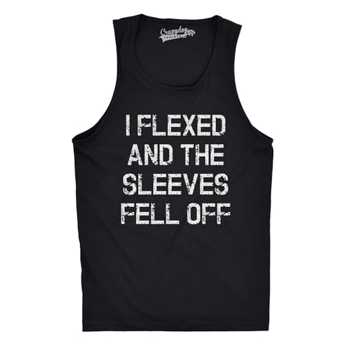 Crazy-Dog-Mens-I-Flexed-and-The-Sleeves-Fell-Off-Tank-Top-Funny-Gym-Workout-Tee