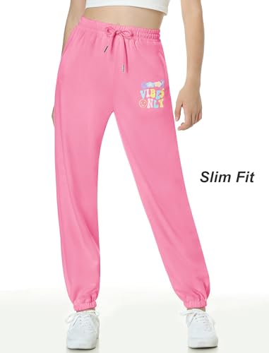Image of EXARUS 3 Pack Girls Sweatpants Joggers Teen Sweat Pants Wide Leg | Tween Baggy Casual Preppy Pockets High Rise Elastic Waist School Sports Trendy Clothes Kids Youth Junior 6-14Y