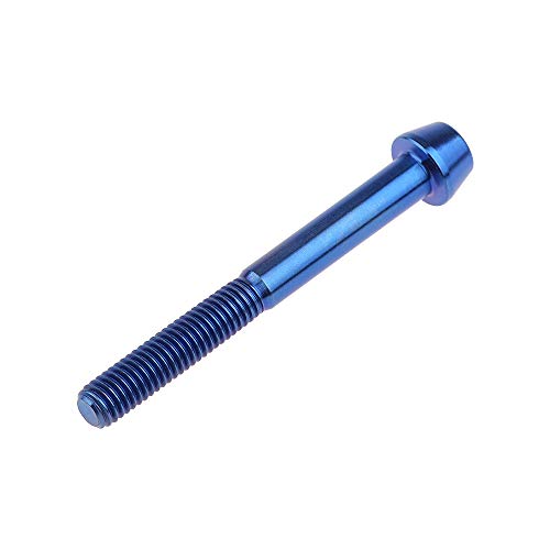 Image of Titanium Ti Bolt M5x9 16 18 20 25 30 35 40 45 50 55 60mm Tapered Head Screws Pack of 4 (M5x45mm, Blue)