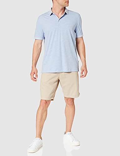 Seidensticker Polo Washed Pique Langarm, Azzurro