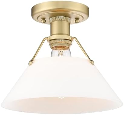 Golden Lighting - Orwell Flush Mount Brushed Champagne Bronze with Opal Glass Shade- Flush Mount Ceiling Light, Flush Mount Light Fixture, Ceiling Light Fixture,