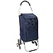 Foldable Shopping Stair Trolley with 40L Removable Oxford Waterproof Bag, Stainless-Steel-Alloyed Aluminium Frame - Ideal for All Your Shopping & Hauling Needs (Blue)
