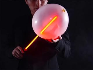 S-Ray Magic Tricks Chargable Lightsaber Thru Balloon Smoke Producing Magic Stick Stage Illusions Gimmicks Mentalism Cool Funny Props Large (Red)