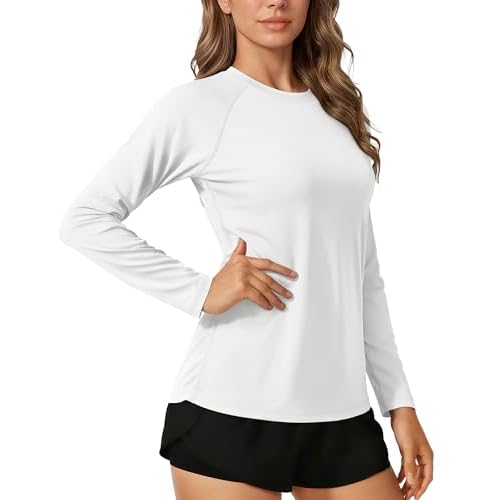 TACVASEN Women's Long Sleeve Sun Shirts UPF 50+ UV Protection Rash Guard Swim Shirts Quick Dry Workout Tops