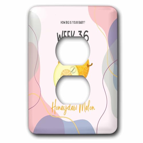 3dRose Image of Honey Melon how big is your baby week 36 - Light Switch Covers (lsp-388488-6)