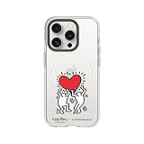 RhinoShield Clear Case Compatible with Magsafe for iPhone 15 Pro | Superior Magnetic, Advanced Yellowing Resistance, Crystal Clear, Protective and Customizable Clear Phone Case - Keith Haring/Heart