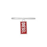 Acabado: pulido Diesel Metamorph Font DX16189315 - Anillo de acero inoxidable plateado para hombre