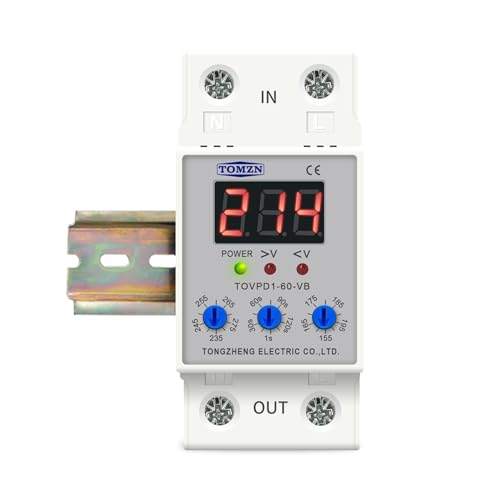 Relé protector con botón de ajuste rápido y pantalla digital para cortes de luz y sobretensión 5