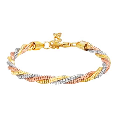 925 Silver Playful Twist TripleTone Rope Chain Bracelet