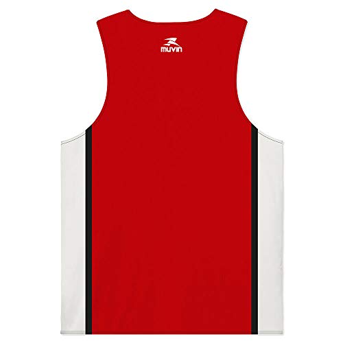 Regata Basquete Dupla Face - TK-400 - Muvin - CTT-0400 (GG, Preto/Vermelho)