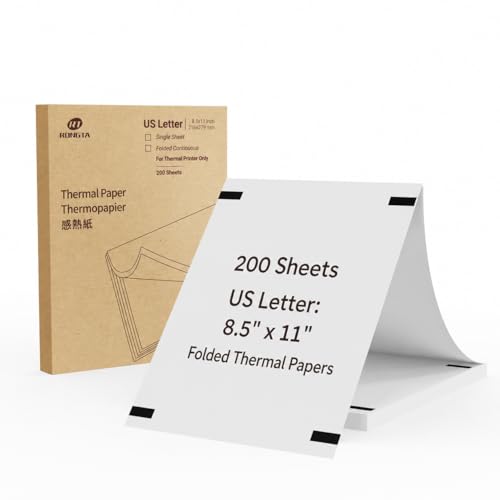Image of Thermal Printer Paper 8.5 x 11, US Letter Size Inkless Printer Paper