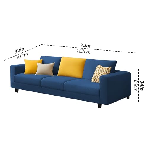 Image of Galib 3+2 Seater Sofa Set for Living Room (Blue Fabric) Premium Fabric Sofa Set