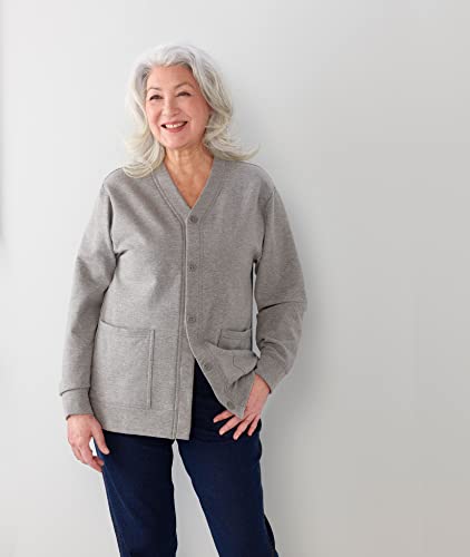 Women’s Magnetic Button Adaptive Two Pocket Fleece Cardigan4