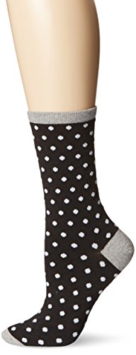 Hot Sox Women's Originals Classics Novelty Crew Socks, Small Polka Dots (Black), Shoe Size: 4-10