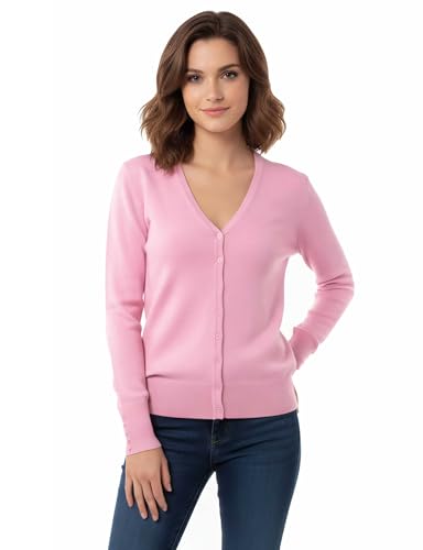 Image of Allsense Women's Long-Sleeve V-Neck Cardigan Sweater | Button Down, Lightweight Soft Knit