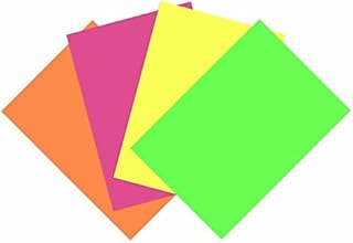 Coloured Card A4 Coloured Paper White Drawing Pad Sheet 12 Sheets Neon Sketch & Cutting Origami Paper Art and Craft for Kids