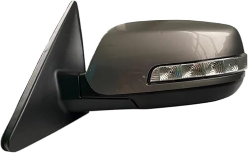 Side Mirror Cover Cap with LED Turn Signal Light, Black Exterior Housing Compatible with, Replacement Mirror Shell