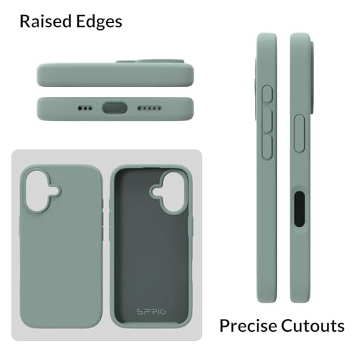 Image of SPRIG Compatible with iPhone 16 Premium SilkTone (Liquid Silicone) Back Cover Drop Tested Shock Proof Mobile Case for Men, Women, Boys and Girls with Camera Protection (Light Green)