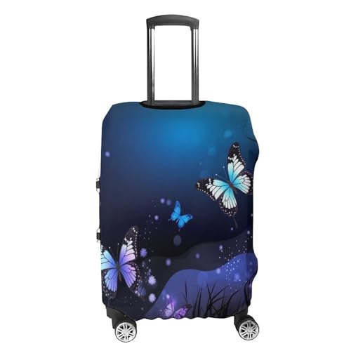 Washable Luggage Case Cover Background with Night Butterflies Printed Luggage Cover Protector Elastic Suitcase Protector Anti-Scratch Suitcase Cover for Size S (19-21 inch) Luggage4