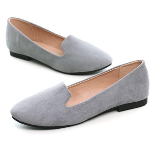 Image of Dear Time Women's Casual Loafers Flats Comfortable Round Toe Dress Shoes Slip On Ballet Flats for Women Work Office Shoes