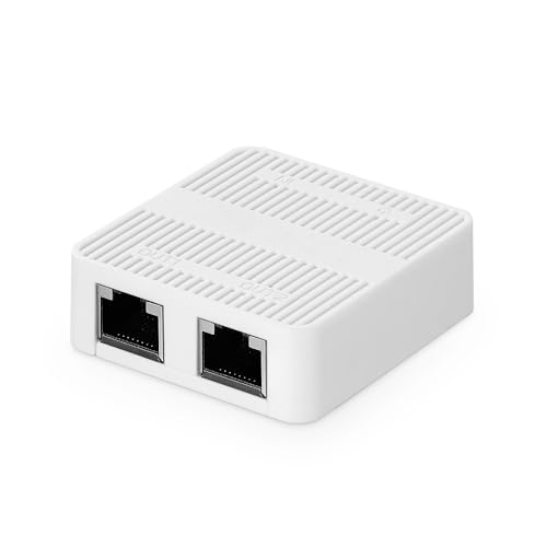 Image of Binardat 1 to 2 Gigabit Network Splitter, 3 Port Gigabit Ethernet Switch, Type-C Power Supply, Mini Size Plug and Play (White)