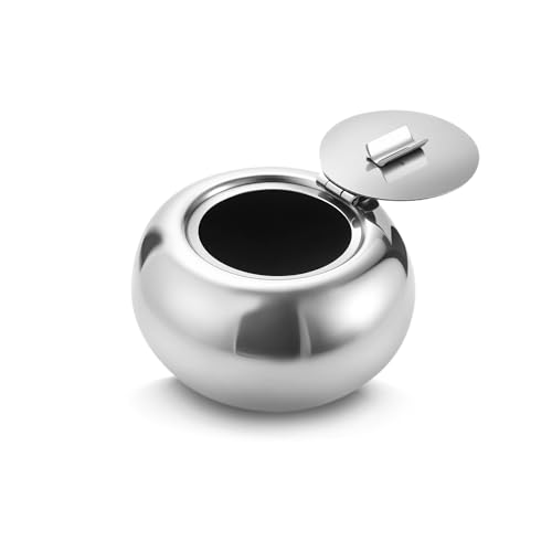 Edelstahl Windaschenbecher Aschenbecher Tragbarer Aschenbecher mit Deckel...