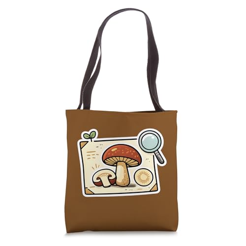 Cute Mushroom Field Guide Illustration for Mycology Lovers Tote Bag