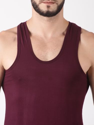 Image of Dollar Lehar Men Combed Cotton Round Neck Vest -Colour May Vary