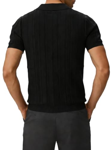 Camisetas Polo para hombre de manga corta, con cierre parcial, tejido acanalado, ligeras, ideales para verano y golf miniatura 4