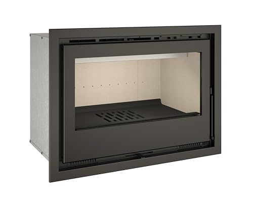 TJ - Chimenea Insertable de Leña con Turbinas Modelo FLAMA 80 de 9,6 kW