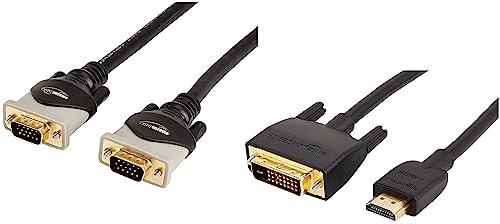 Amazon Basics 6-Feet VGA to VGA Cable for Monitor, Personal Computer (Black)